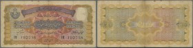India: Hyderabad 10 Rupees ND(1916-37) P. S274, used with small holes (caused by pins) in paper, no tears but stain in paper, still strongness and nic...