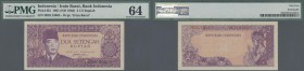 Indonesia: 2 1/2 Rupiah 1961 (ND 1963) with ”IRIAN BARAT” overprint at lower right margin, P.R2 in excellent condition with a few minor spots along ri...
