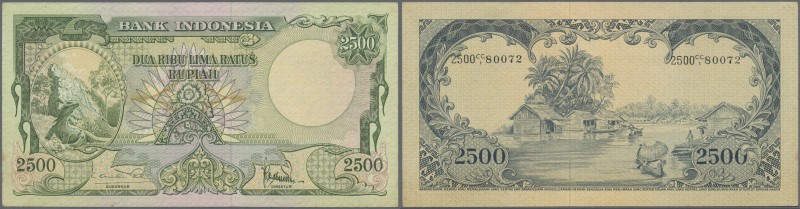 Indonesia: 2500 Rupiah ND(1957), P.54, highly rare note in great condition witho...