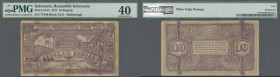 Indonesia: Governor of Bukittinggi, Sumatra10 Rupiah 1947, P.S185, lightly stained paper with a few folds and tiny tears, PMG graded 40 Extremely Fine