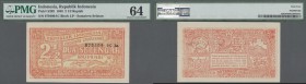 Indonesia: Sub-Province of South Sumatra 2 1/2 Rupiah 1948, P.S202 in exceptional great condition with a few very tiny spots, PMG graded 64 Choice Unc...