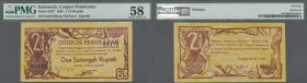 Indonesia: Djambi 2 1/2 Rupiah ”Coupon Penukaran” (Redemption Coupon) 1948, P.S267 , great original shape and bright colors, PMG graded 58 Choice Abou...
