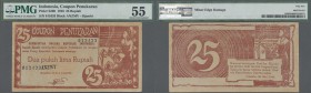 Indonesia: 25 Rupiah 1948 ”Coupon Penukaran” Issue, P.S269 with minor edge damages, PMG graded 55 About Uncirculated