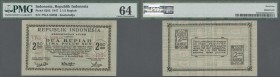 Indonesia: Residency, Atjeh, Koetaradja 2 1/2 Rupiah 1947, P.S283 in almost perfect condition, PMG graded 64 Choice Uncirculated