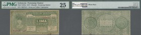 Indonesia: Treasury, Pematang Siantar, Siumatra Province 5 Rupiah 1947, P.S352a with several folds and rusty spots, PMG graded 25 Very Fine