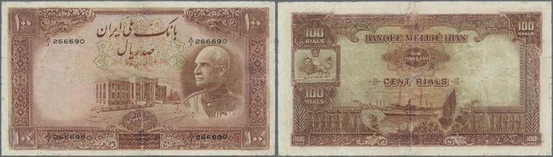 Iran: set of 2 notes 100 Rials ND P. 36A and 36, both used with folds and crease...