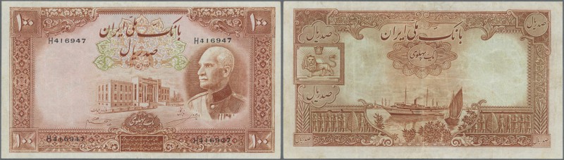 Iran: 100 Rials ND P. 36A, pressed, no holes or tears, folds visible but pressed...