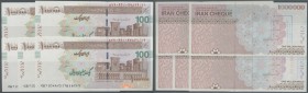 Iran: Set of 5 Bank Cheques 1.000.000 Rials ND P. NL, all bank stamped on back but all in condition: UNC. (5 pcs)