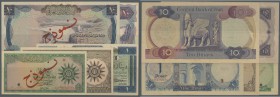 Iraq: set of 5 different Specimen banknotes containing 1/4 Dinar ND P. 51s, 1/2 Dinar ND P. 52s, 1 Dinar ND P. 58s, 10 Dinars ND P. 60s and 10 Dinars ...