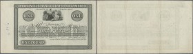 Ireland: 1 Pound ND uniface proof print in black color P. 337p, 2 vertical folds, handling in paper, condition: VF.