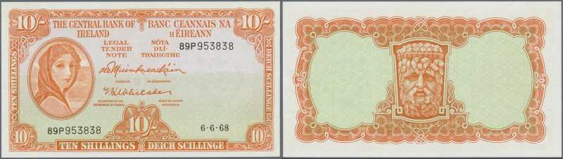 Ireland: set of 2 notes 10 Shillings 1968 P. 63, both series 89P, in condition: ...
