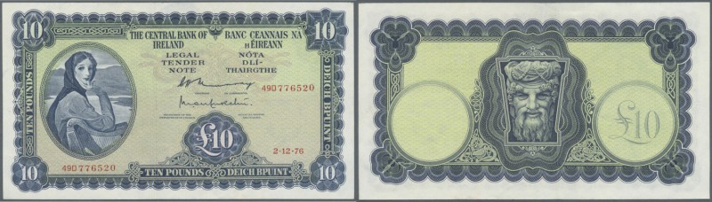 Ireland: 10 Pounds 1976 P. 66d, light creases and handling in paper, no strong h...