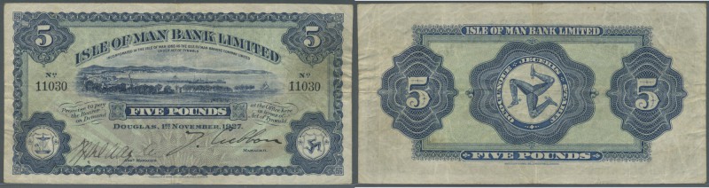 Isle of Man: 5 Pounds 1927, P.5 bwith several handling marks like folds, lightly...