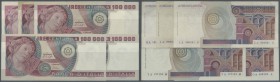 Italy: Set of 5 banknotes 100.000 Lire containing 3x Pick 108a / Bi916 dated 1978 (2x aUNC to UNC, 1x F+), 1x dated 1980 P. 108b / Bi917 (aUNC) and 1x...