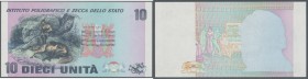 Italy: Test note ”10 UNITA” by Istituto Poligrafico e Zecca dello Stato offset printed on normal paper without security featutes. Reverse only with un...