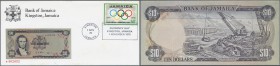 Jamaica: Offical First Day Cover Album of the Bank of Jamaica, with certificate, containing 4 First Day Covers with pictures of the notes of 2 Dollars...