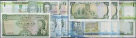 Jersey: set of 6 notes containing 1 Pound P. 8a (aUNC), 1 Pound ND P. 15 (UNC), 1 Pound ND P. 20 (UNC), 1 Pound ND P. 32 (UNC) and 2x 5 Pounds ND P. 3...