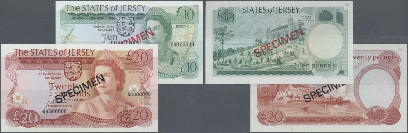 Jersey: set of 2 Specimen notes 10 and 20 Pounds ND(1976-88) P. 13s and 14s, in ...