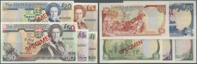 Jersey: set of 5 Specimen notes from 1 to 50 Pounds ND P. 20s-24s, the 50 Pounds in aUNC, all others UNC. (5 pcs)