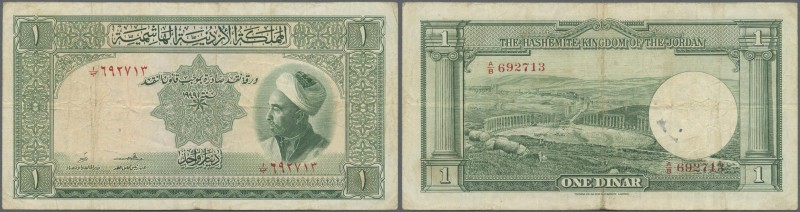 Jordan: The Hashemite Kingdom of The Jordan 1 Dinar L.1949, P.2a, lightly toned ...