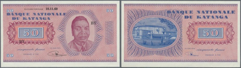 Katanga: 50 Francs 1950 P. 7 with date printed and serial prefix ”BY” in conditi...