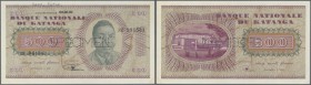 Katanga: 500 Francs 1960 Specimen P.9s with portrait of President Moise Tshombè, perforation Specimen at center and regular serial number. Additional ...