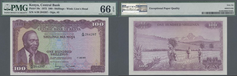 Kenya: 100 Shillings July 1st 1972, P.10c in perfect uncirculated condition, PMG...