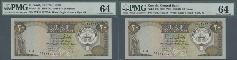 Kuwait: Kuwait: set of 3 consecutive notes of 20 Dinars ND(1986-91) P. 16b, all ...