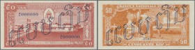 Laos: 50 Kip ND(1957) Specimen P. 5s, with zero serial numbers and specimen overprint on both sides, unfolded but 2 tiny pinholes at lower right, cond...