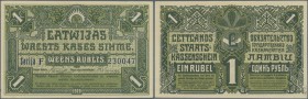Latvia: 1 Ruble 1919 P. 2a, only one minor corner fold, in condition: aUNC.