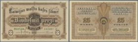 Latvia: 25 Rubli 1919 P. 5g, series ”F”, sign. Kalnings, never folded only very very light handling in paper, rare condition: aUNC.
