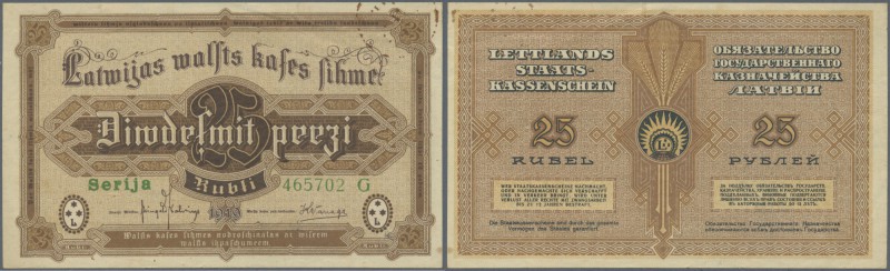 Latvia: 25 Rubli 1919 P. 5g, series ”G”, sign. Kalnings, never horizongally or v...