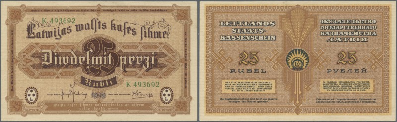 Latvia: 25 Rubli 1919 P. 5h, series ”K”, sign. Kalnings, light dint at upper rig...