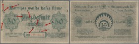 Latvia: Rare contemporary forgery of 50 Rubli 1919, series A, P. 6(f), ex A. Rucins collection. Russians were printing big quantities of 50 and 500 Ru...