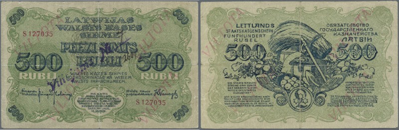 Latvia: Rare contemporary forgery of 500 Rubli 1920 P. 8(f), series ”S”, 4 times...