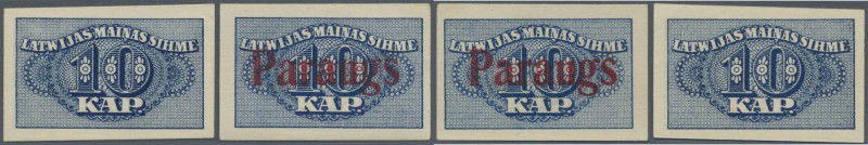 Latvia: Set of 2 notes 10 Kap. 1920 as SPECIMEN and regular issue, P. 10s and P....