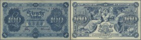 Latvia: 100 Latu 1923 P. 14b, series A, sign. Celms, light center fold, dints at right border, crisp paper, condition: XF.