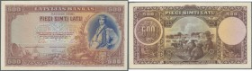 Latvia: Highly rare Proof / Color Trial of 500 Latu 1929 P. 19p, front and back uniface and seperatly printed on unwatermarked paper with SPECIMEN per...