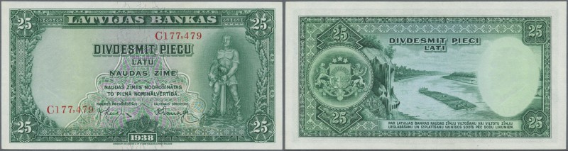 Latvia: set of 2 notes 25 Latu 1938 series C and B P. 21, both in condition: aUN...