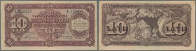 Latvia: 10 Latu 1925 P. 24c, issued note, series L, sign. Liepins, a few center folds, still crisp paper: XF.