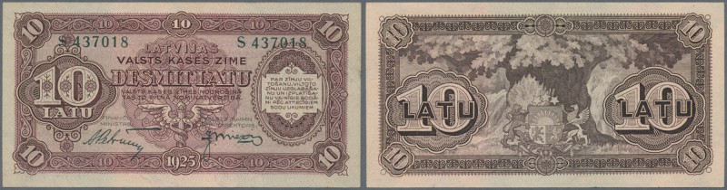 Latvia: 10 Latu 1925 P. 24d, issued note, series S, sign. Petrevics, crisp orign...