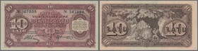 Latvia: 10 Latu 1925 P. 24d, issued note, series N, sign. Petrevics, 2 light vertical bendas, crisp condition: XF+ to aUNC.