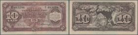 Latvia: 10 Latu 1925 P. 24e, issued note, series T, sign. Skujenieks, lightly rounded corner at upper right corner, otherwise crisp condition: aUNC+.