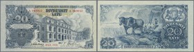 Latvia: Rare banknote 20 Latu 1940 P. 33, issued note, series A, sign. Karlsons, in crisp original condition: UNC.