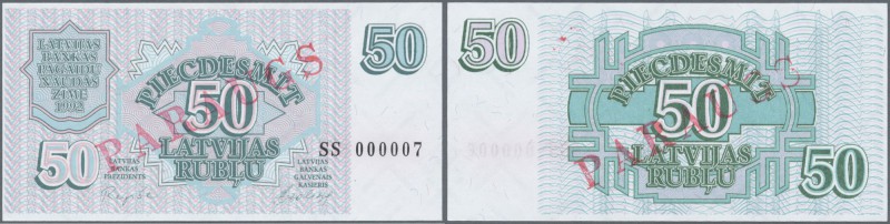 Latvia: 50 Rublu 1992 SPECIMEN P. 40s, series ”SS”, serial 000007, sign. Repse, ...