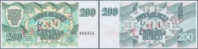 Latvia: 200 Rublu 1992 SPECIMEN P. 41s, series ”SS”, serial 000001, sign. Repse, ovpt. Paraugs, official Specimen in condition: UNC.
