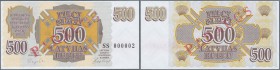 Latvia: 500 Rublu 1992 SPECIMEN P. 42s, series ”SS”, serial 000002, sign. Repse, ovpt. Paraugs, official Specimen in condition: UNC.
