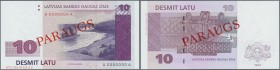 Latvia: 10 Latu 1992 SPECIMEN P. 44s, series A, zero serial numbers, sign. Repse in condition: UNC.
