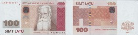 Latvia: 100 Latu 2008 REPLACEMENT ”AZ” P. 57r, sign. Rimsevics, in crisp original condition: UNC.