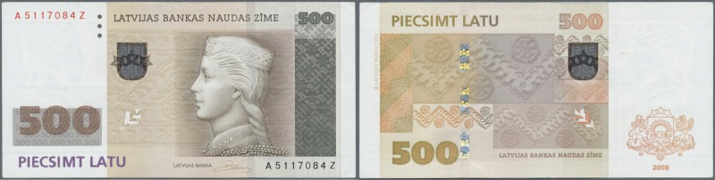 Latvia: 500 Latu 2008 REPLACEMENT ”AZ” P. 58r, sign. Rimsevics, traces of bankno...